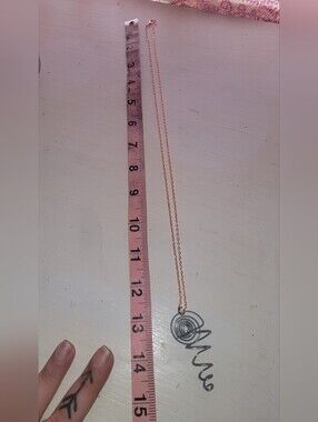 Handmade Rose Gold Spiral Flower Holding Pendant Necklace - Women Jewelry